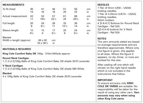 Knitting Pattern 6013 - Cardigans and Blanket in King Cole Comfort Baby DK