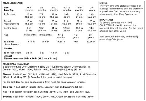 Crochet Pattern 6043 - Traditional Baby Set Crocheted in King Cole Cherished DK