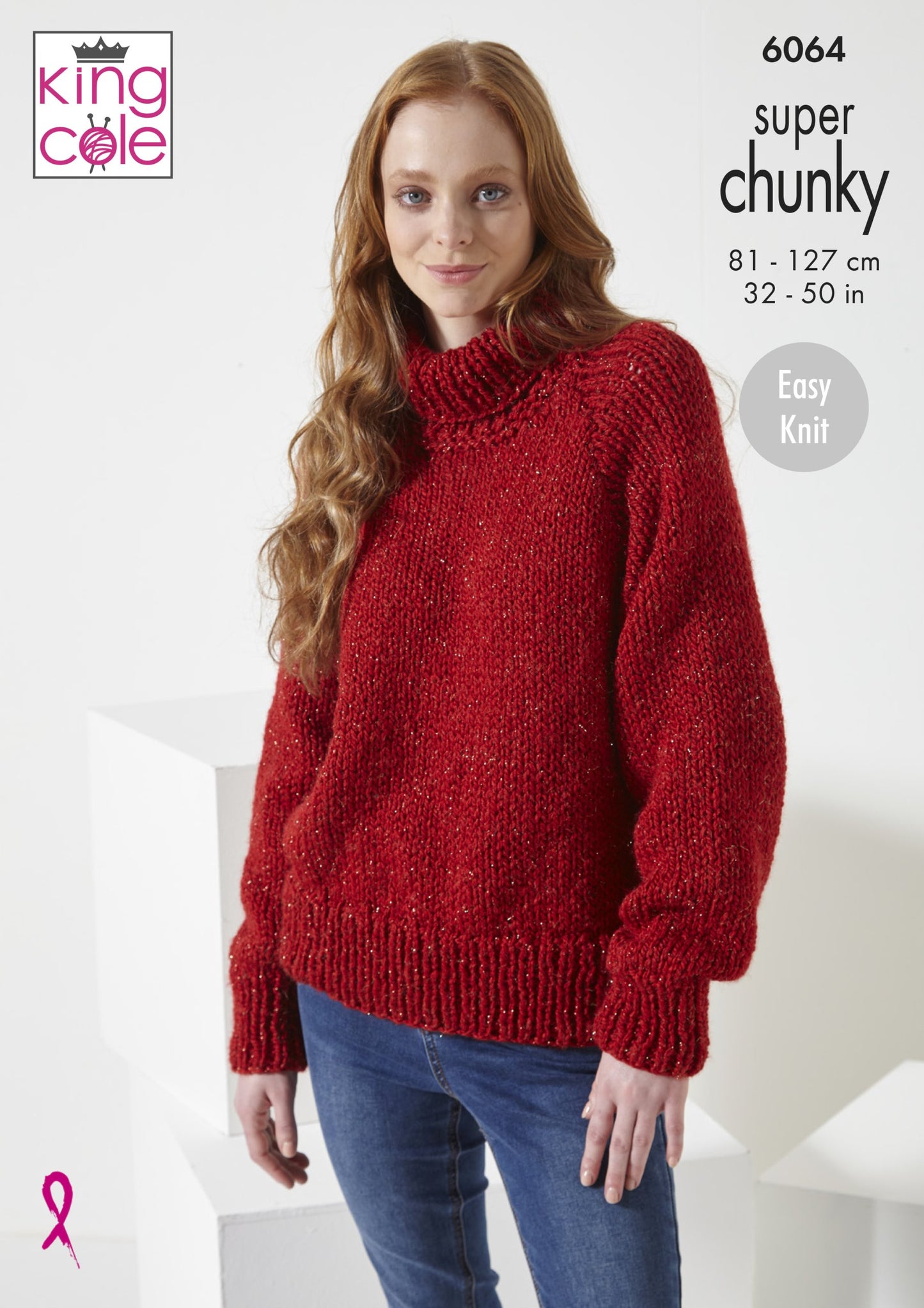 Knitting Pattern 6064 - Sweaters Knitted in Celestial Super Chunky