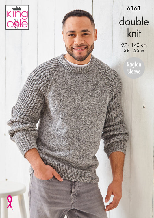 Knitting Pattern 6161 - Sweater & Slipover Knitted in Simply Denim DK
