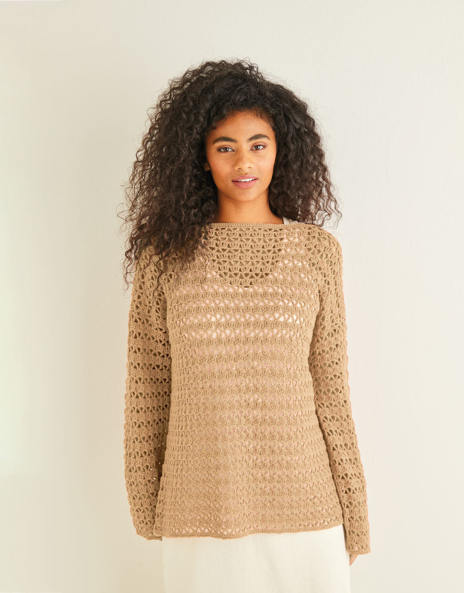PATTERN 10244 - BOAT NECK CROCHET TUNIC - COUNTRY CLASSIC 4 PLY