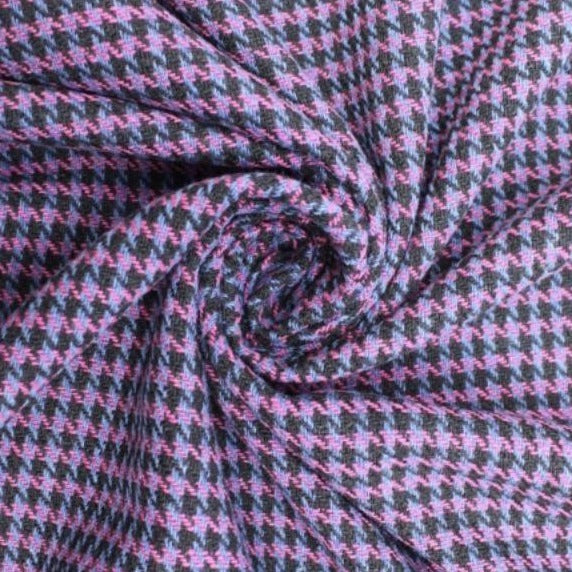 POLYWOOL 'WOOL EFFECT' FABRIC PINK/BLACK