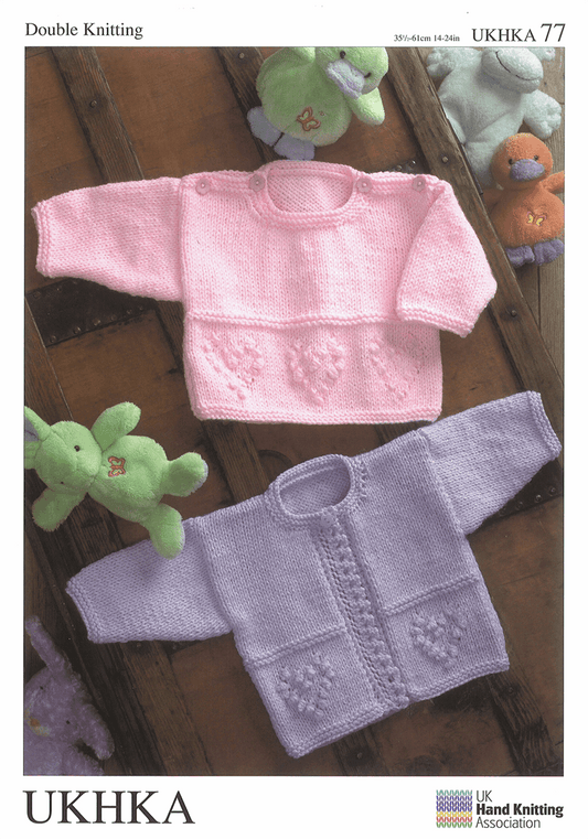 KNITTING PATTERN -UKHKA/77    DK - SWEATER AND CARDIGAN