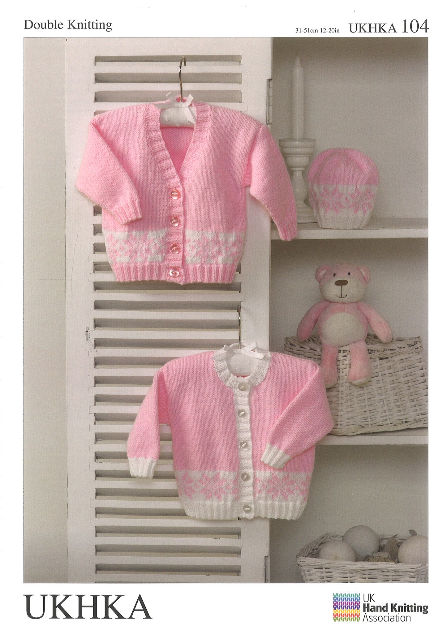 KNITTING PATTERN - UKHKA/104 - DK - Cardigans & Hat