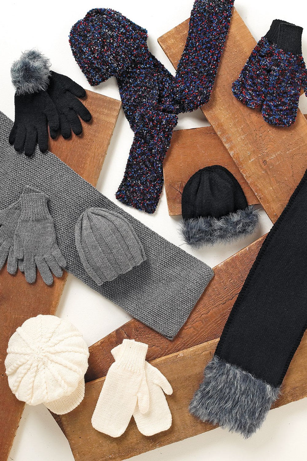 Knitting Pattern 8078 - Scarves, Hats, Gloves and Mittens in Special DK