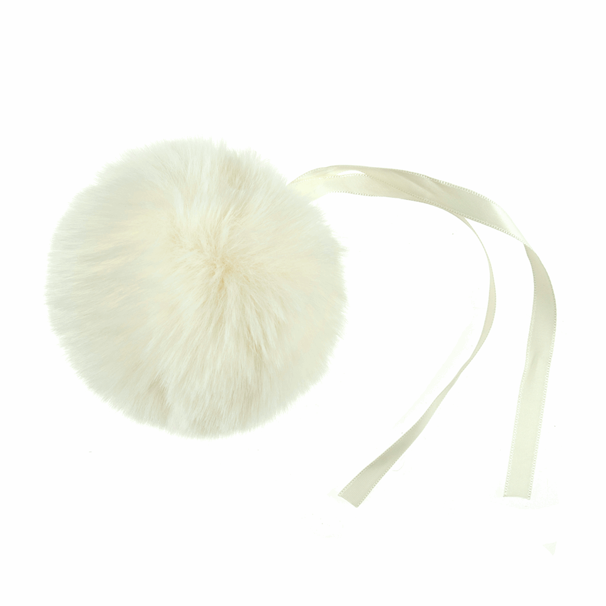 FAUX FUR POM POM - 1 Piece - 11cm - CREAM