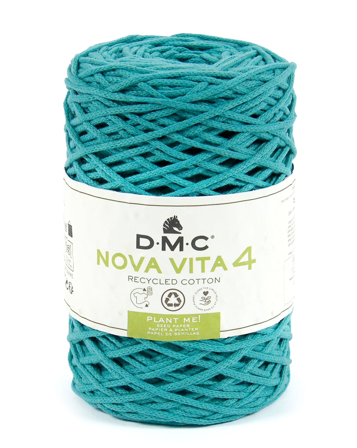 NOVA VITA 4 - Recycled Cotton for Macrame, Knitting & Crochet - PLAIN COLOURS