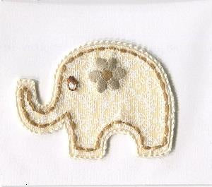 BABY ELEPHANT - IRON ON MOTIF - Cream