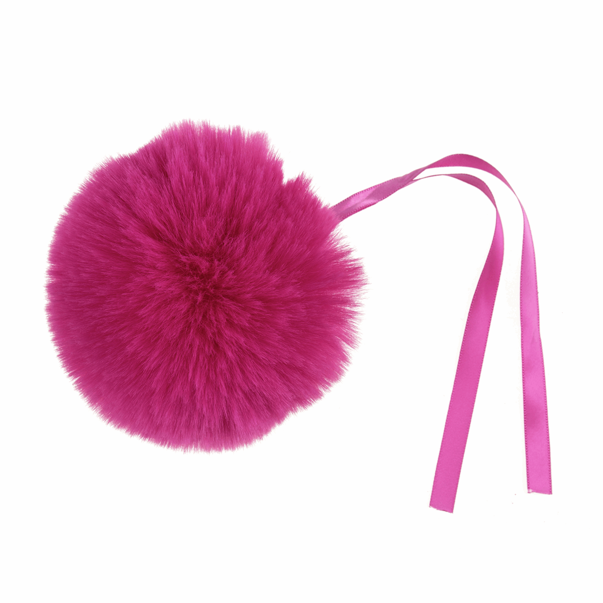FAUX FUR POM POM - 1 Piece - 11cm - CERISE