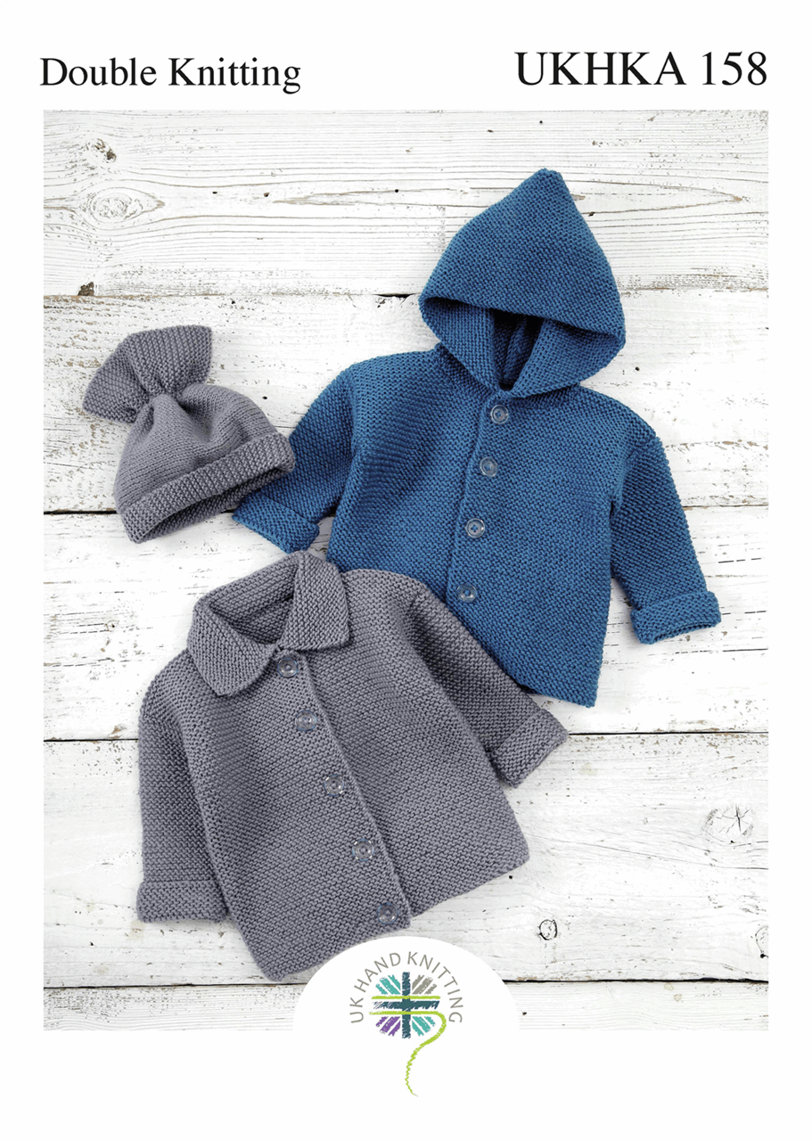KNITTING PATTERN - UKHKA/158 DK - JACKETS & HAT