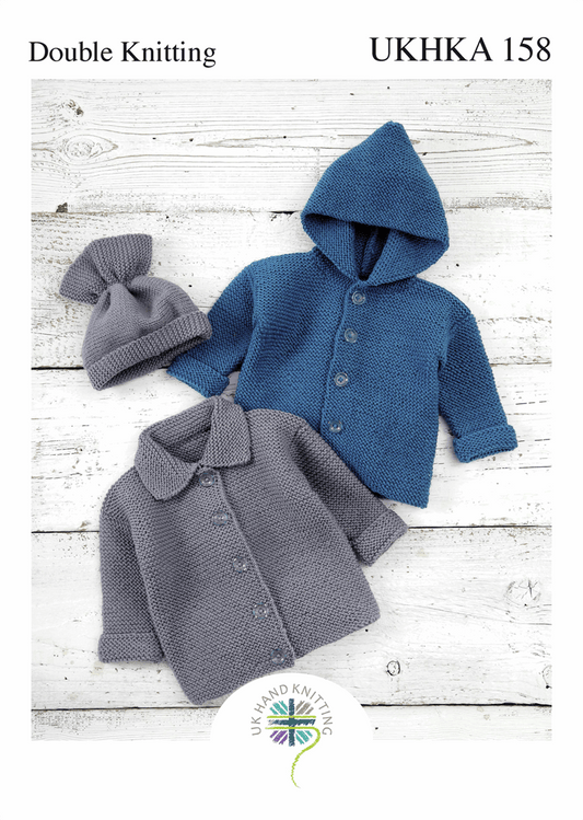KNITTING PATTERN - UKHKA/158  DK - JACKETS & HAT