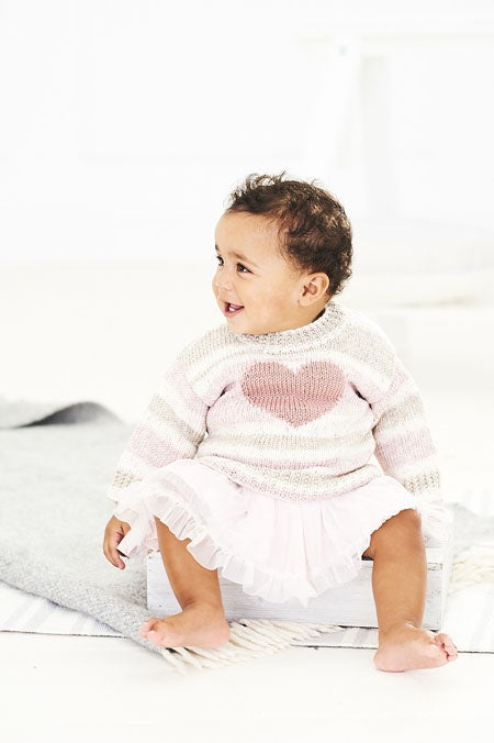 BEST SELLER - Knitting Pattern 9745 - Sweater and Cardigan in Bambino Prints DK