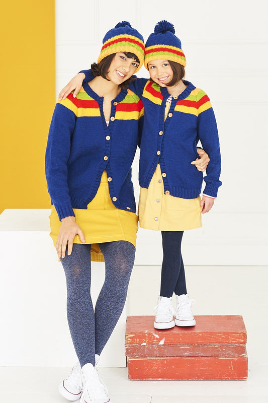 Knitting Pattern 9766 - Ladies and Girls Cardigans and Hats in Special DK