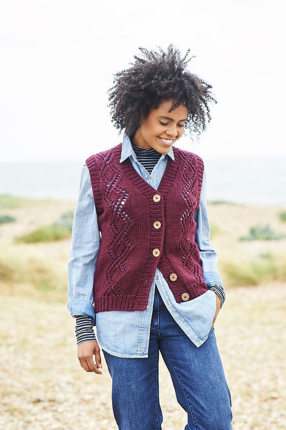 Knitting Pattern 9813 - Waistcoat and Sweater in Softie Chunky
