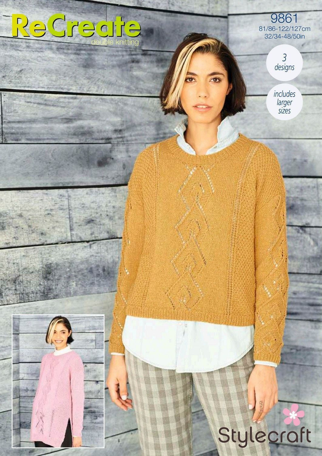 Knitting Pattern 9861 - Lace Sweaters in ReCreate DK