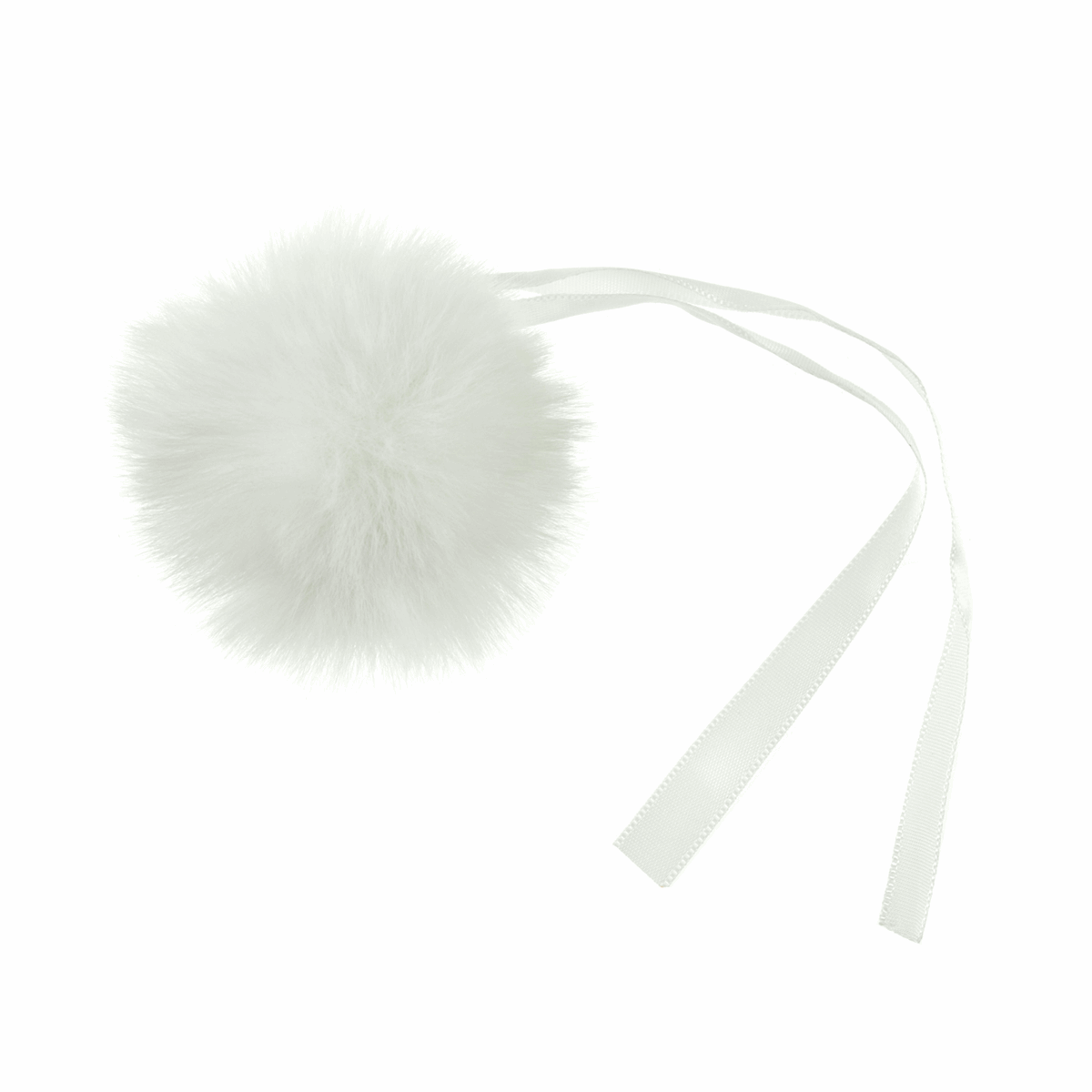 FAUX FUR POM POM - 1 PIECE - 6cm WHITE