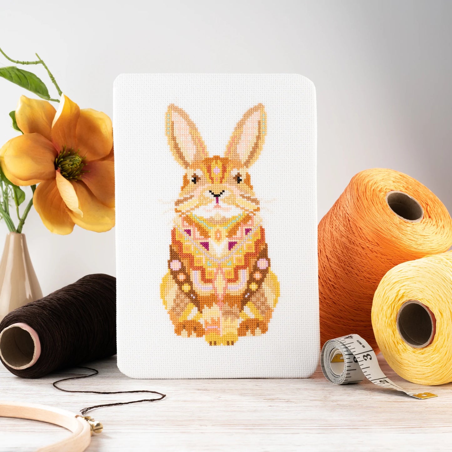 CROSS STITCH KIT - MANDALA RABBIT