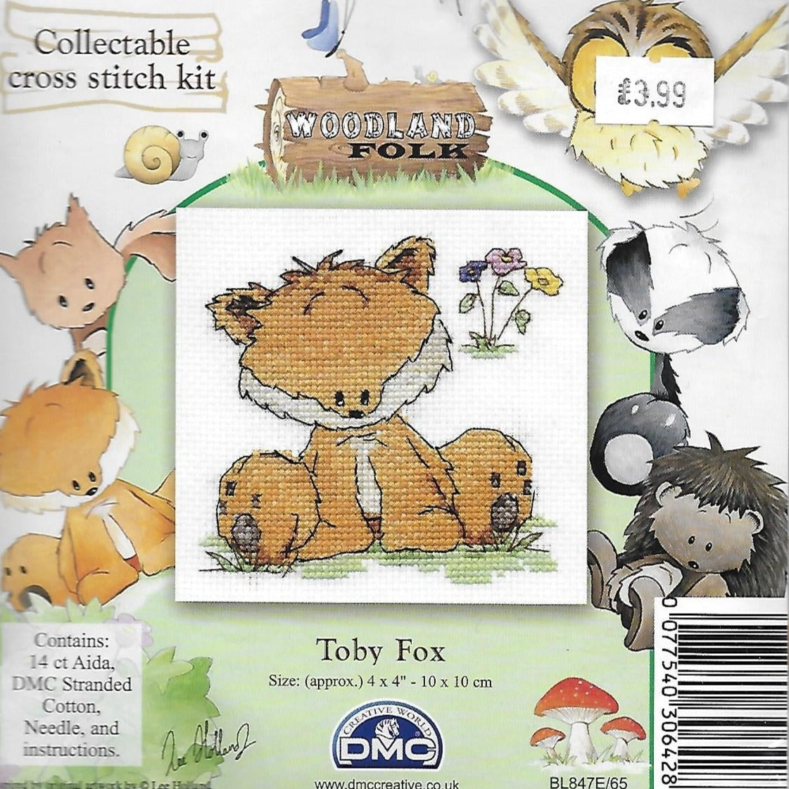 COUNTED CROSS STITCH KIT WOODLAND FOLK - TOBY FOX