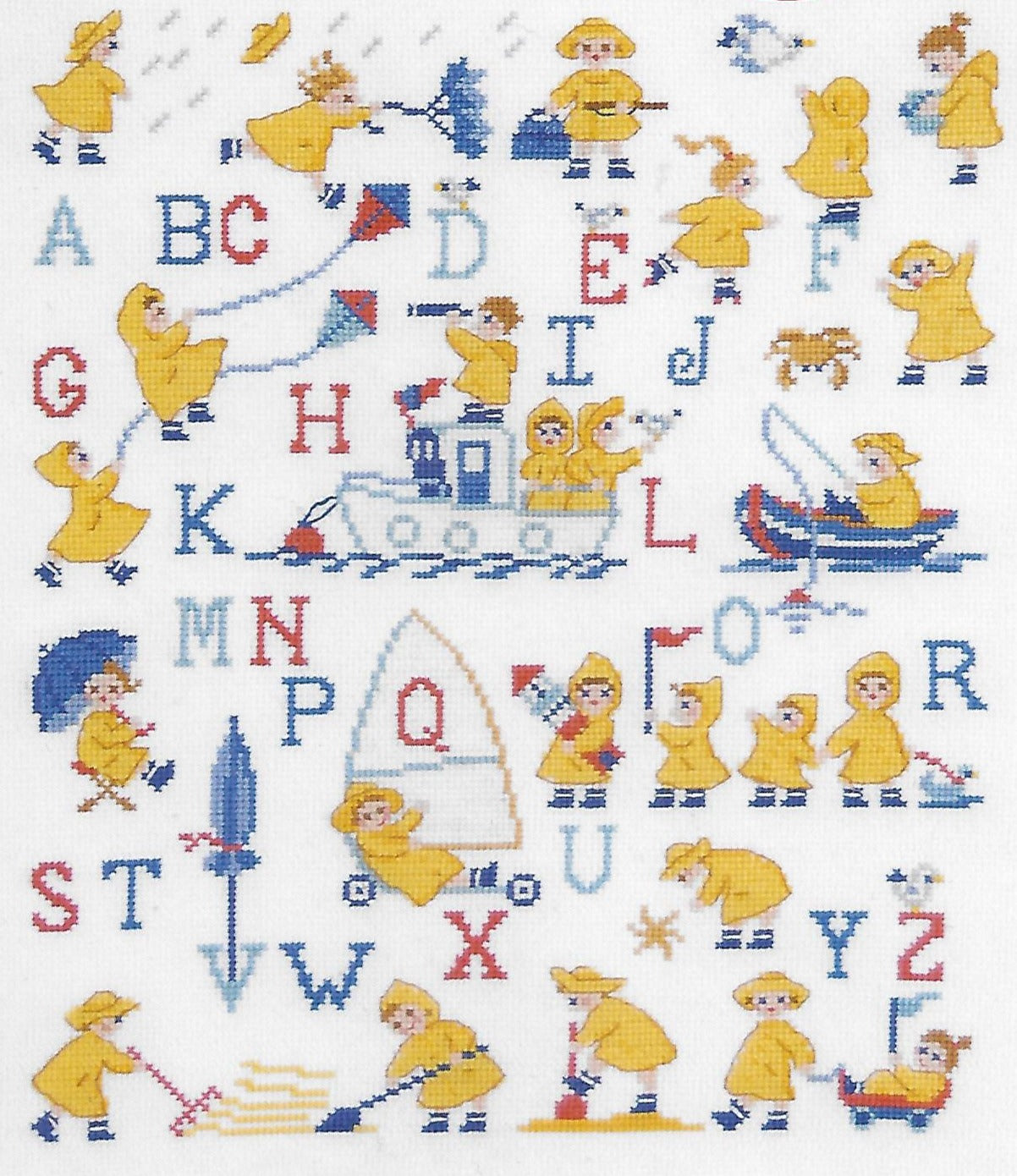 COUNTED CROSS STITCH KIT - BABY - THE YELLOW COATS SAMPLER