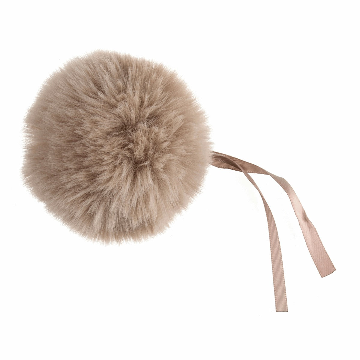 FAUX FUR POM POM - 1 PIECE - 11cm - NATURAL