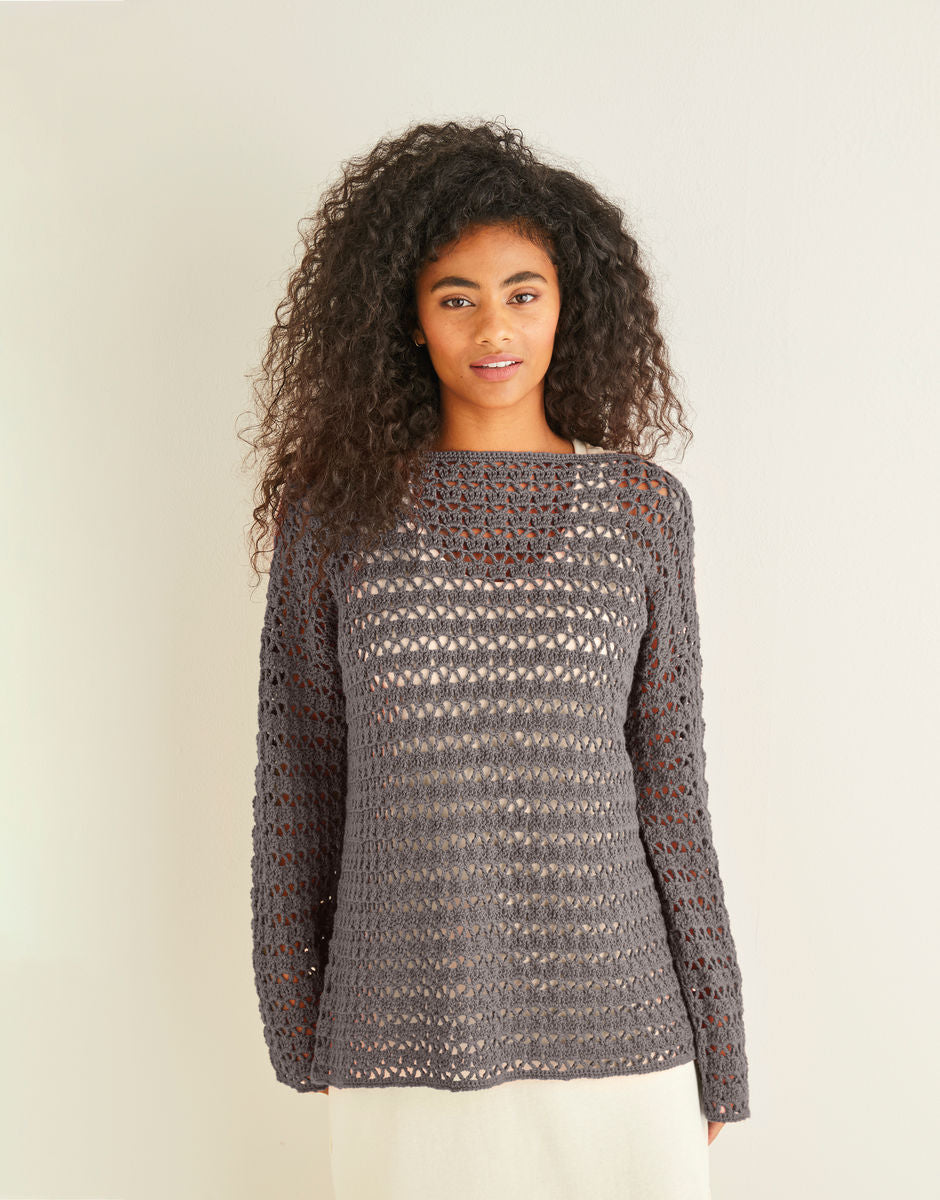 PATTERN 10244 - BOAT NECK CROCHET TUNIC - COUNTRY CLASSIC 4 PLY