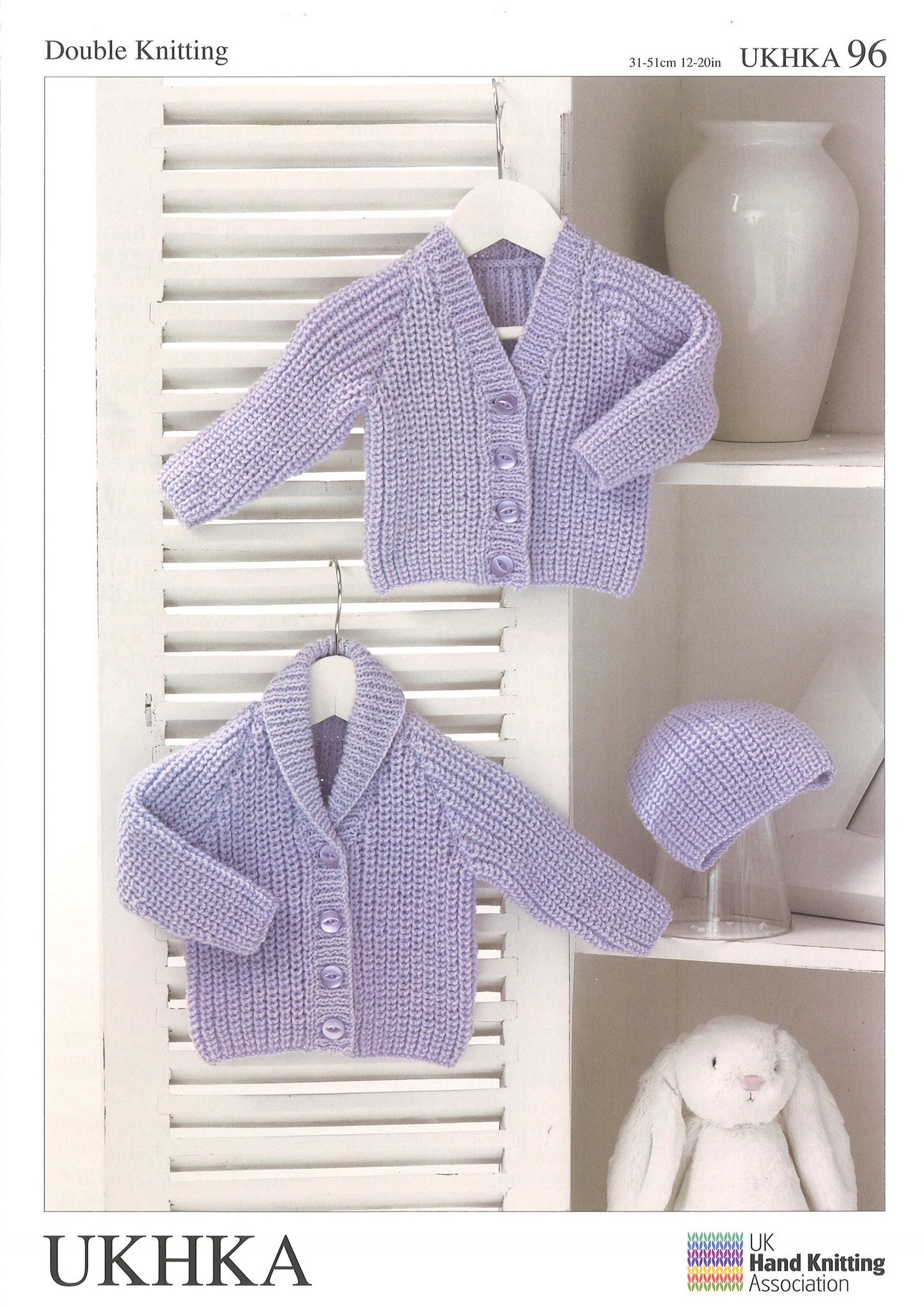KNITTING PATTERN - UKHKA/96 - DK - Baby Cardigans & Hat