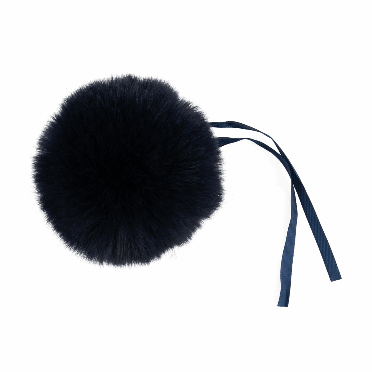 FAUX FUR POM POM - 1 PIECE- 11cm - NAVY
