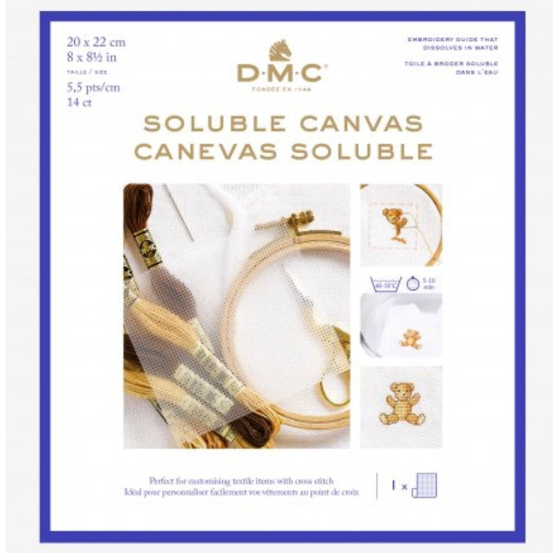 WATER SOLUBLE GUIDE CANVAS - 14 Count - 5.5pts/cm