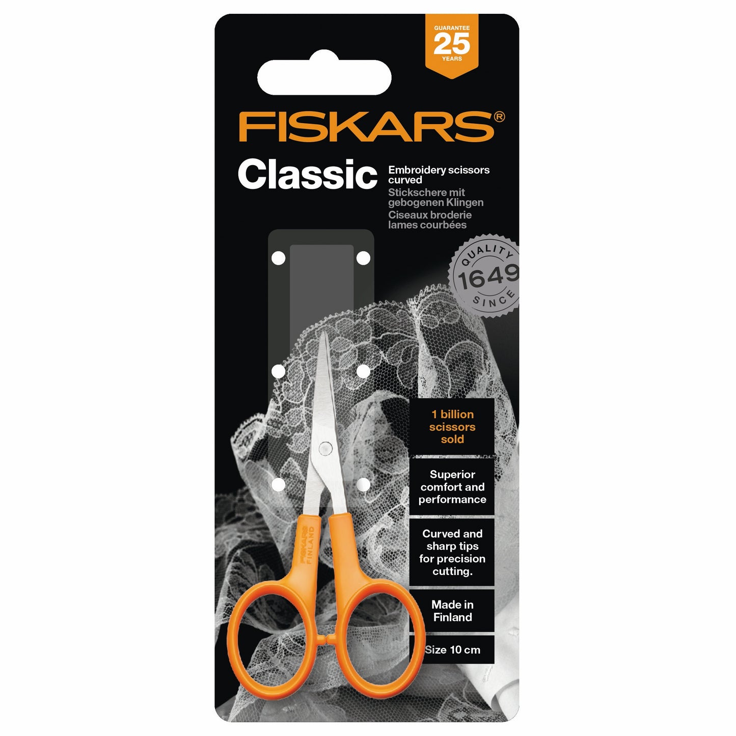 CLASSIC EMBROIDERY/NEEDLEWORK SCISSORS - CURVED - 10cm (4")