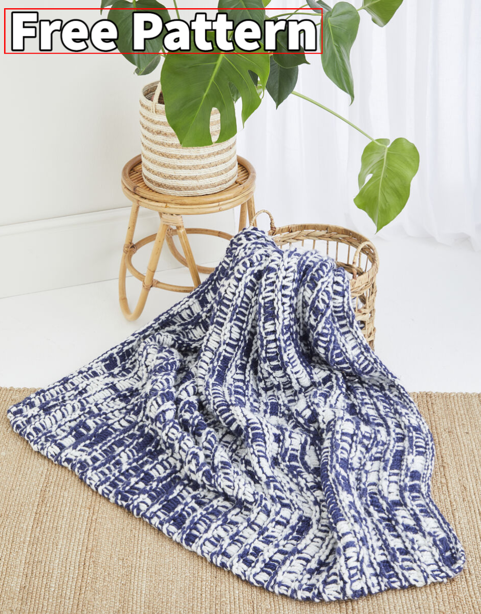 *FREE* - PDF - Knitting Pattern 10614 - COSY MARLED BLANKET IN BONUS SUPER CHUNKY