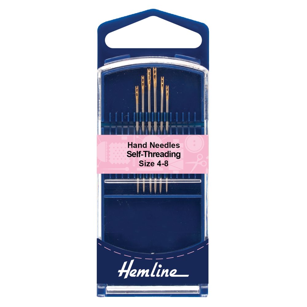 HAND NEEDLES - SELF-THREADING - Size 4-8 - 6 Pieces