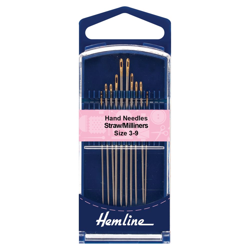 HAND NEEDLES - STRAW/MILLINERS - Size 3-9 - 10 pcs