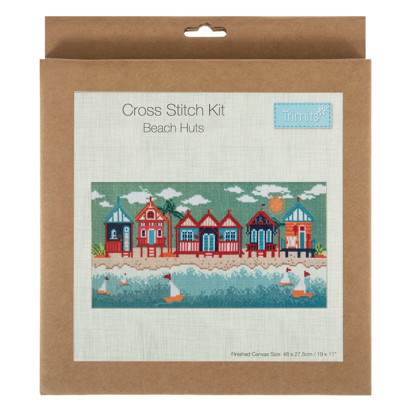 COUNTED CROSS STITCH KIT - LARGE - BEACH HUTS