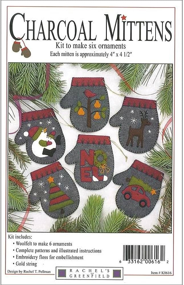 Felt Kit - Charcoal Mittens