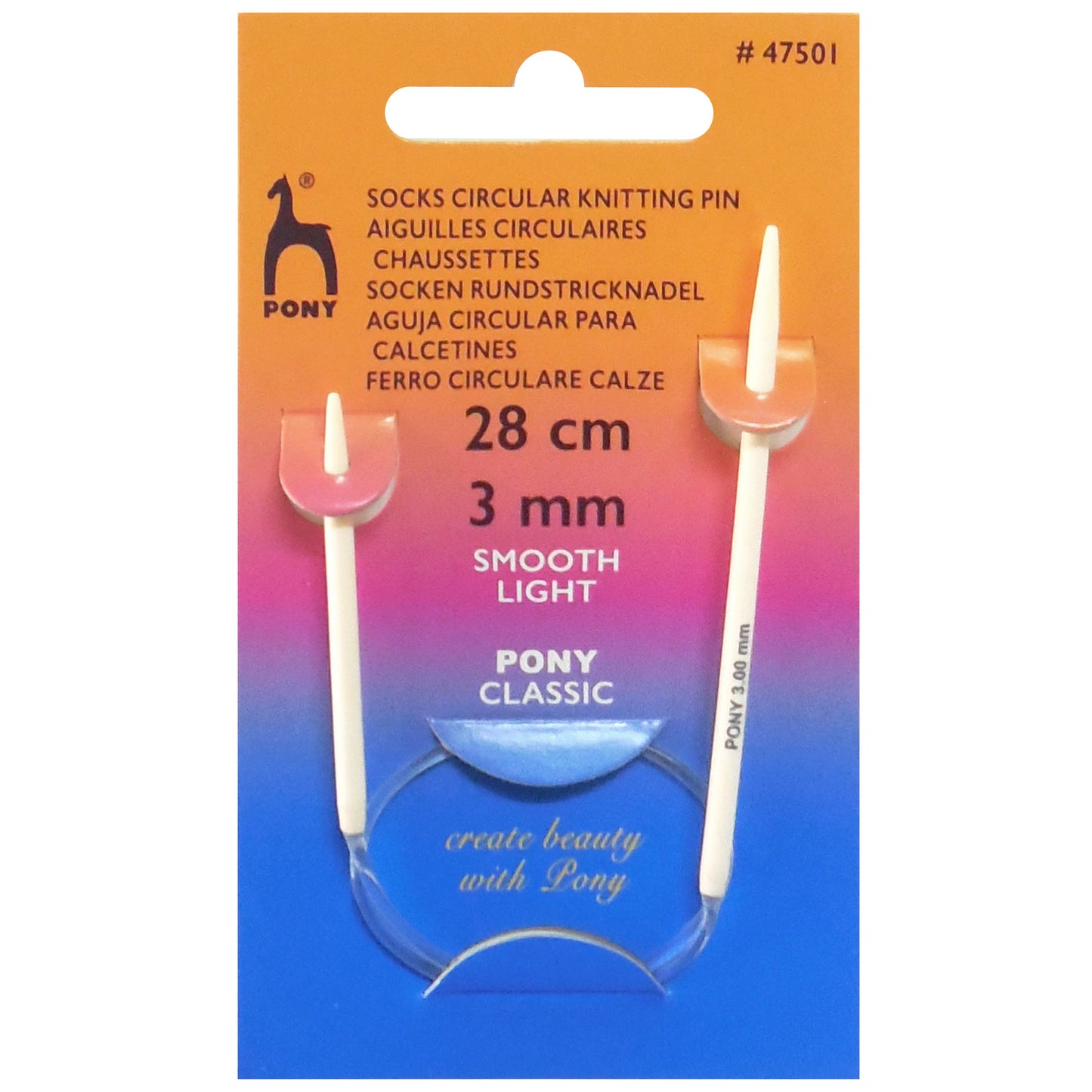 SOCKS - FIXED CIRCULAR KNITTING NEEDLES - 28cm - Various sizes