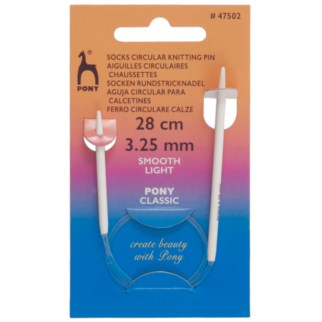 SOCKS - FIXED CIRCULAR KNITTING NEEDLES - 28cm - Various sizes