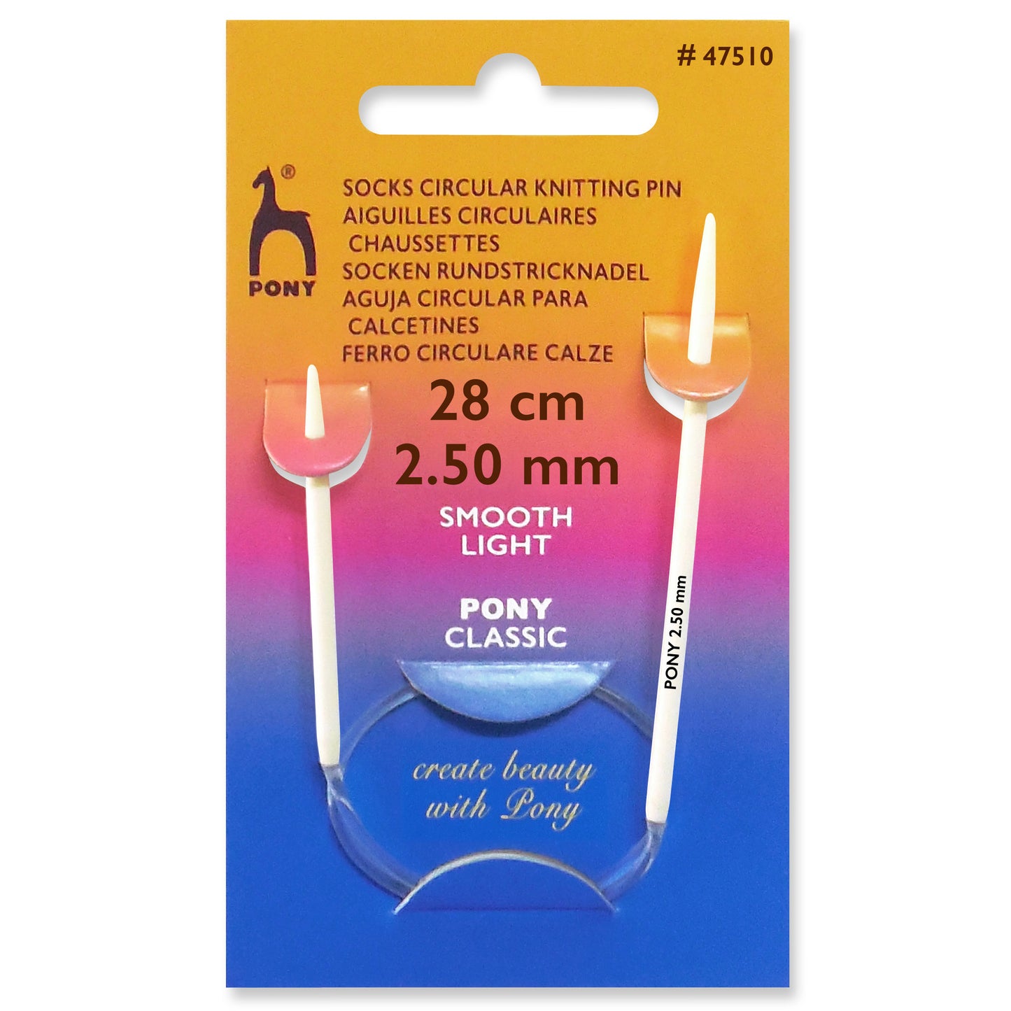 SOCKS - FIXED CIRCULAR KNITTING NEEDLES - 28cm - Various sizes