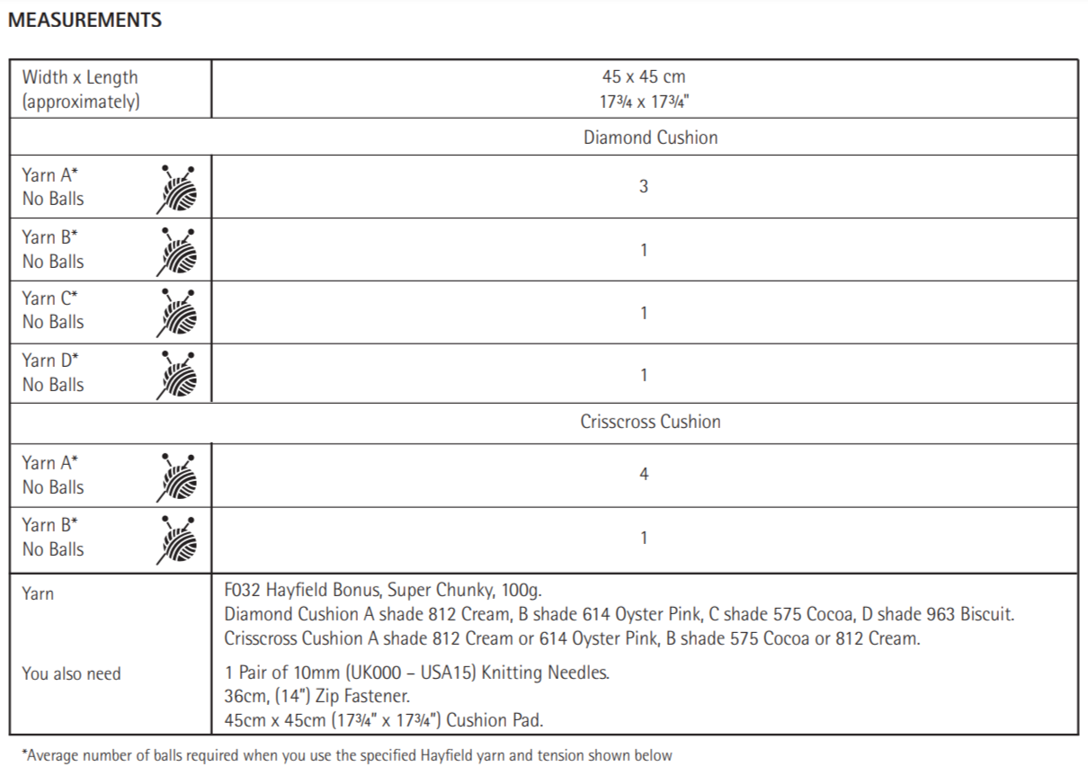 PDF - Knitting Pattern 10617 - DIAMOND TASSLE CUSHIONS IN BONUS SUPER CHUNKY