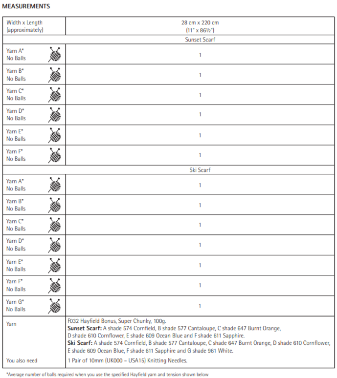 PDF - Knitting Pattern 10621 - SKI LIFT SCARVES IN BONUS SUPER CHUNKY