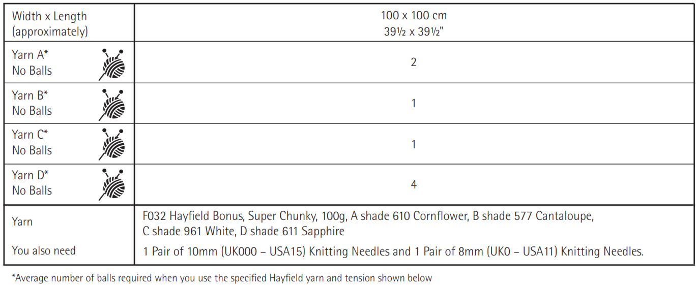 PDF - Knitting Pattern 10624 - SNOW CAP THROW IN BONUS SUPER CHUNKY