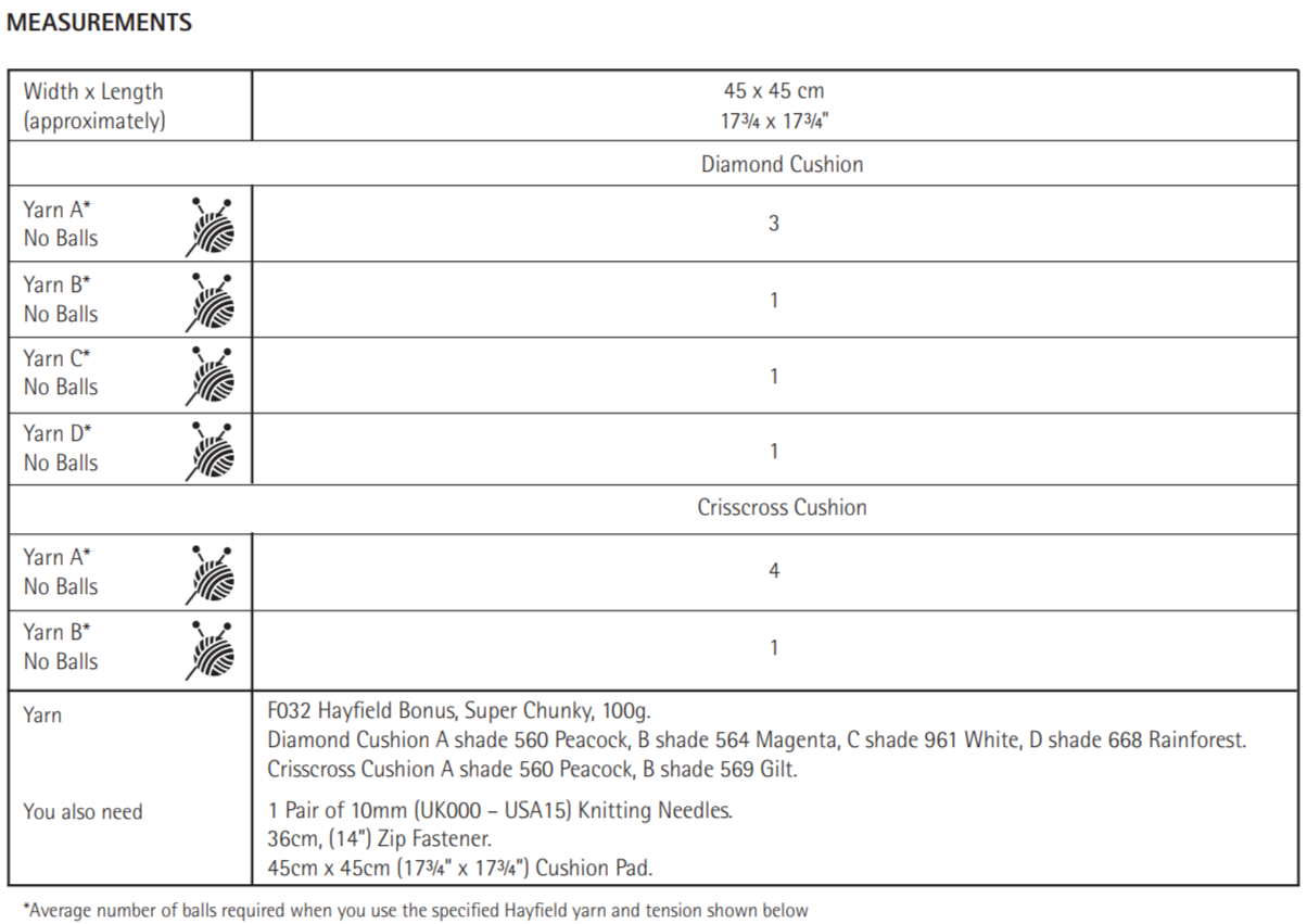 PDF - Knitting Pattern 10676 - DIAMOND TASSLE CUSHIONS IN OPULENT BONUS SUPER CHUNKY