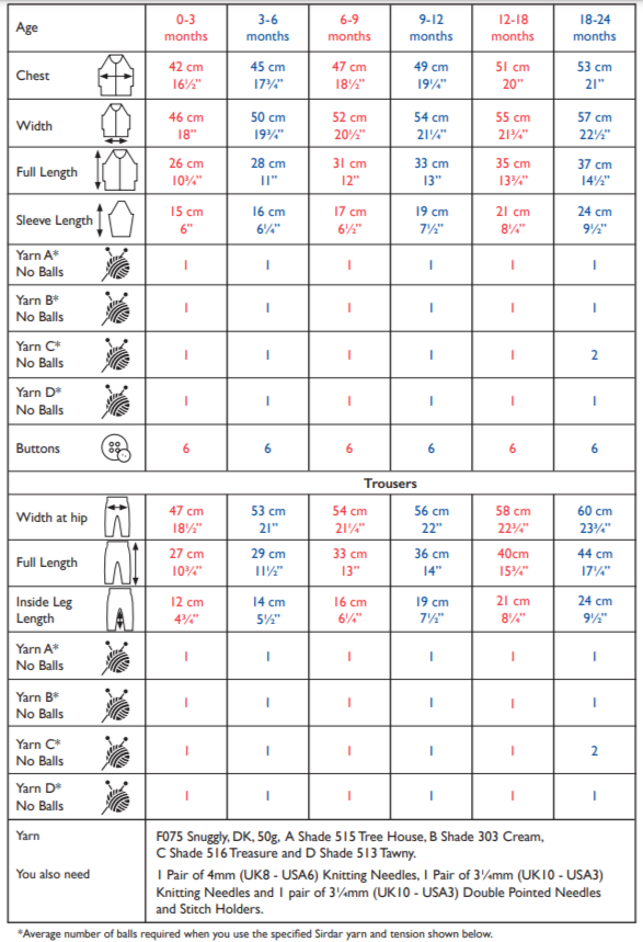 PDF - Knitting Pattern 5491 - BABY COLOUR BLOCK TOP AND TROUSERS IN SNUGGLY DK