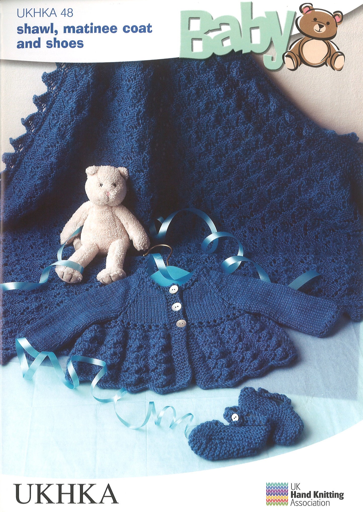 KNITTING PATTERN - UKHKA/48 Shawl, Matinee Coat & shoes - DK