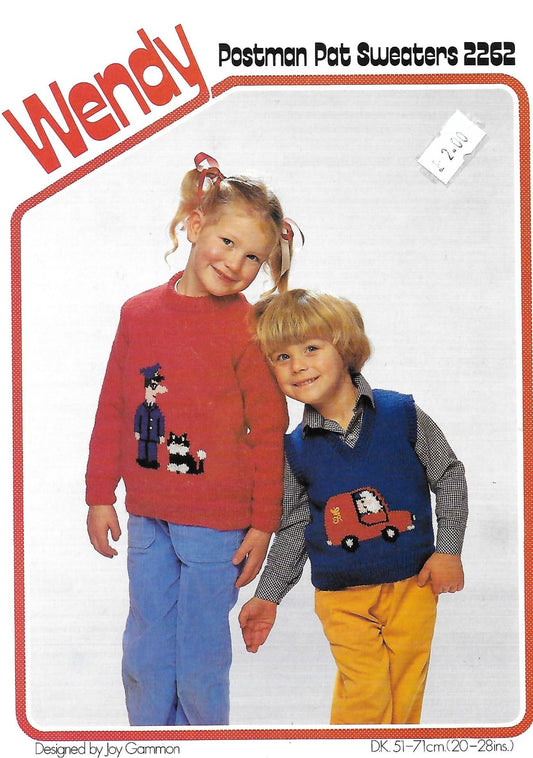 PDF - Knitting Pattern 2262 - Postman Pat Jumper in DK
