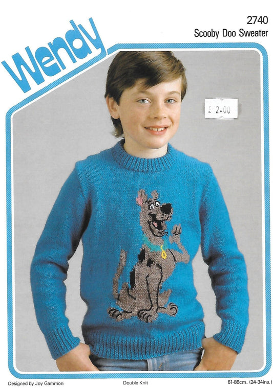 PDF - Knitting Pattern 2740 - Scooby Doo Jumper in DK