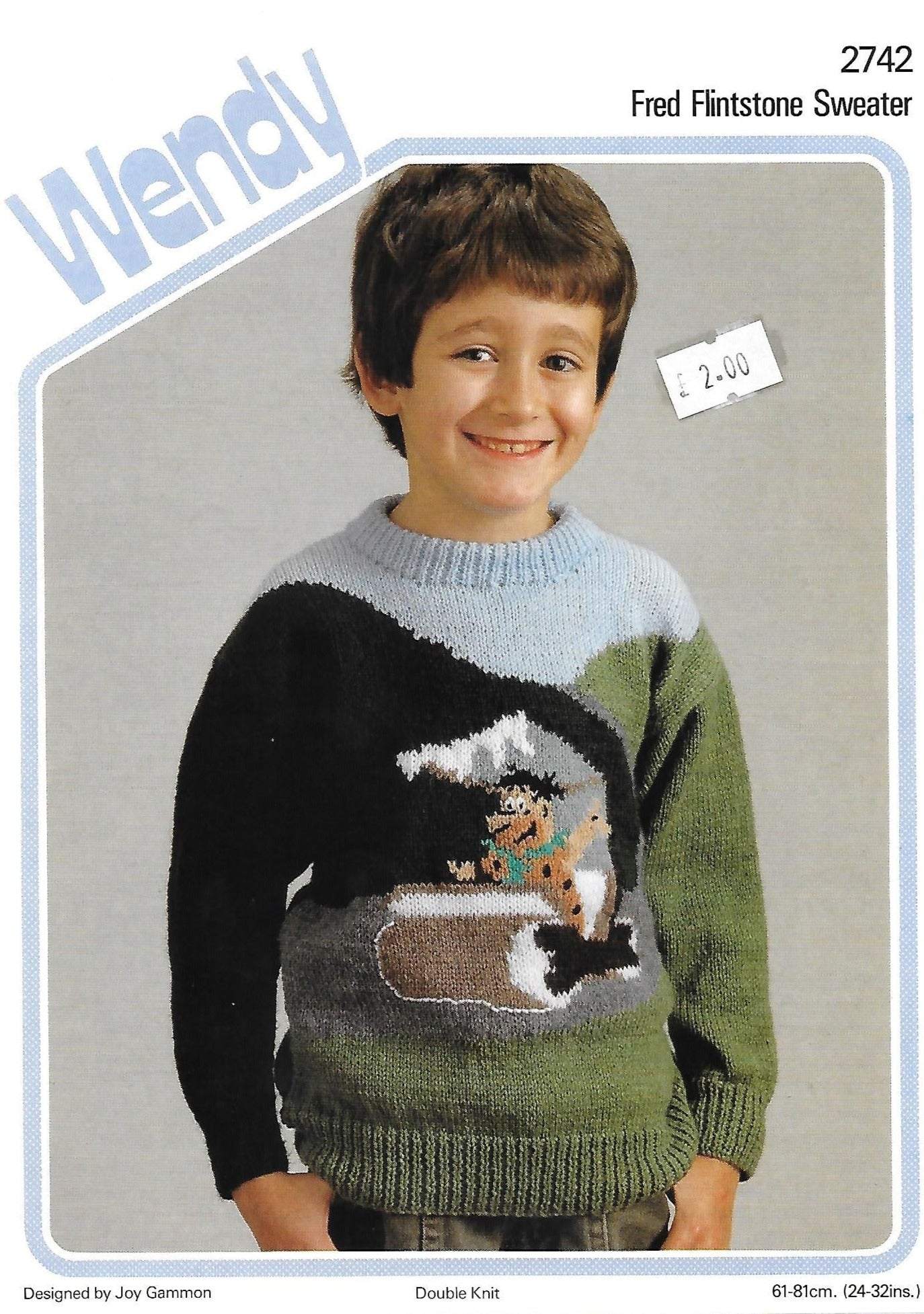 PDF - Knitting Pattern 2742 - Fred Flintstone Jumper in DK
