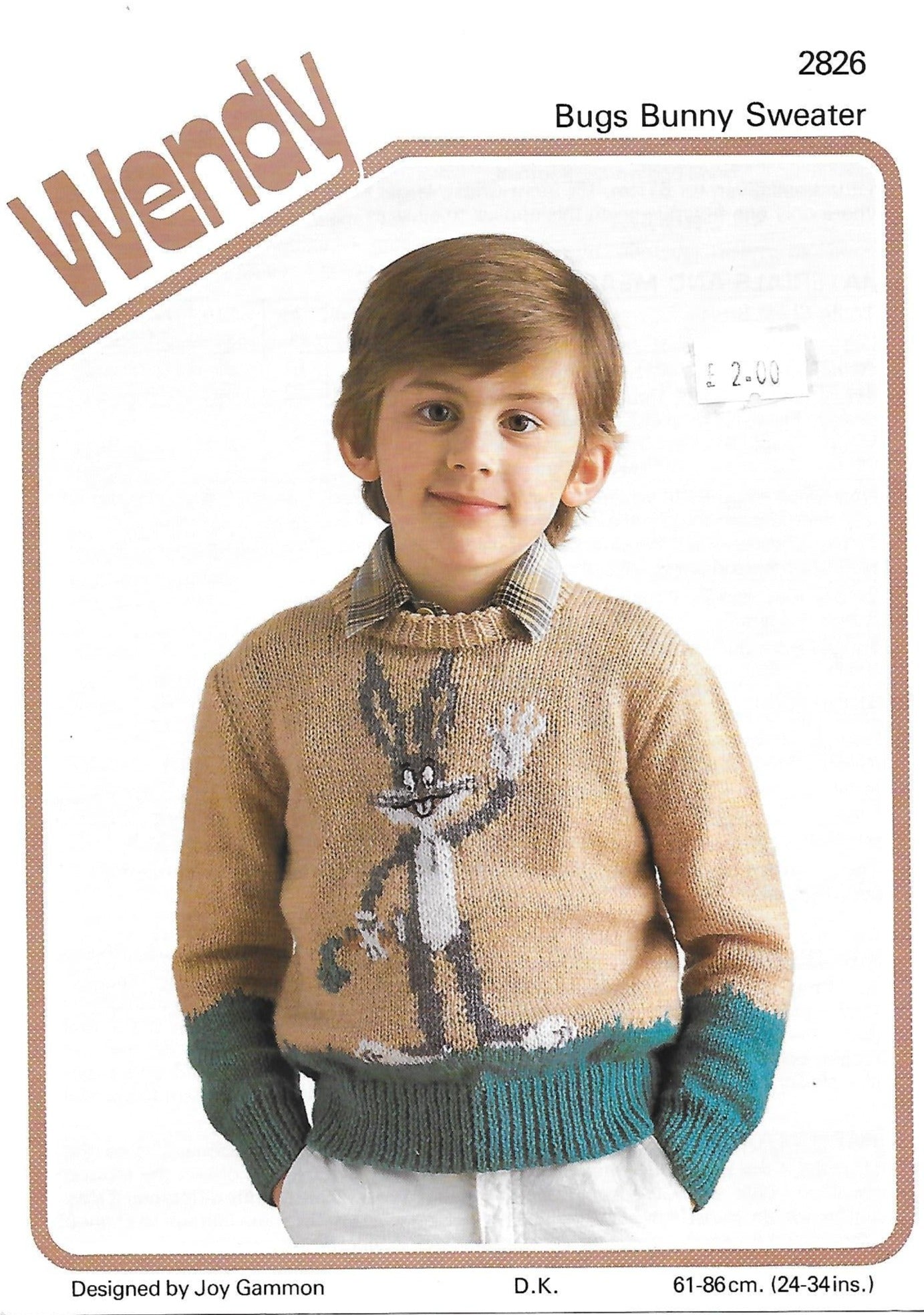 PDF - Knitting Pattern 2826 - Bugs Bunny Jumper in DK