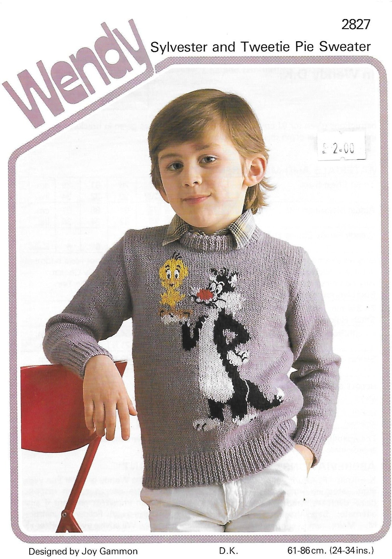 PDF - Knitting Pattern 2827 - Sylvester and Tweetie Pie Jumper in DK