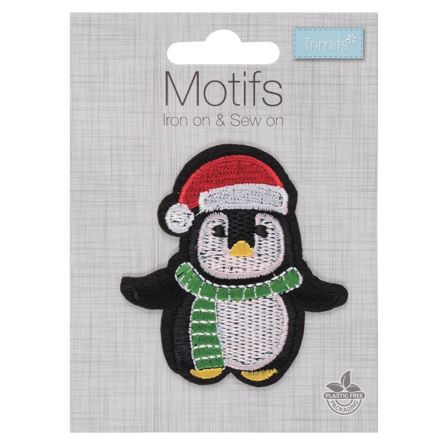 IRON ON & SEW ON MOTIF - Christmas Penquin