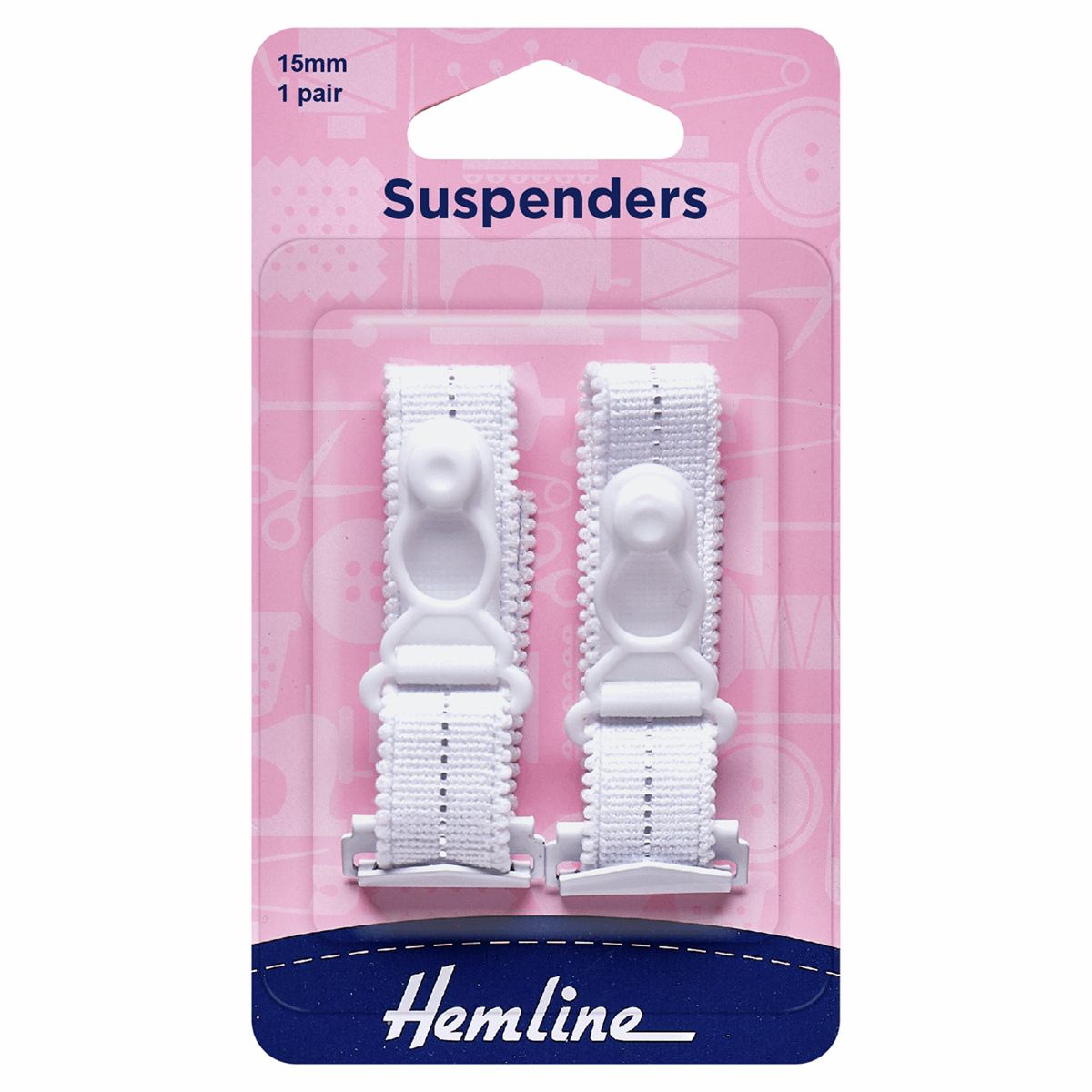 SUSPENDERS - WHITE 15mm x 170mm